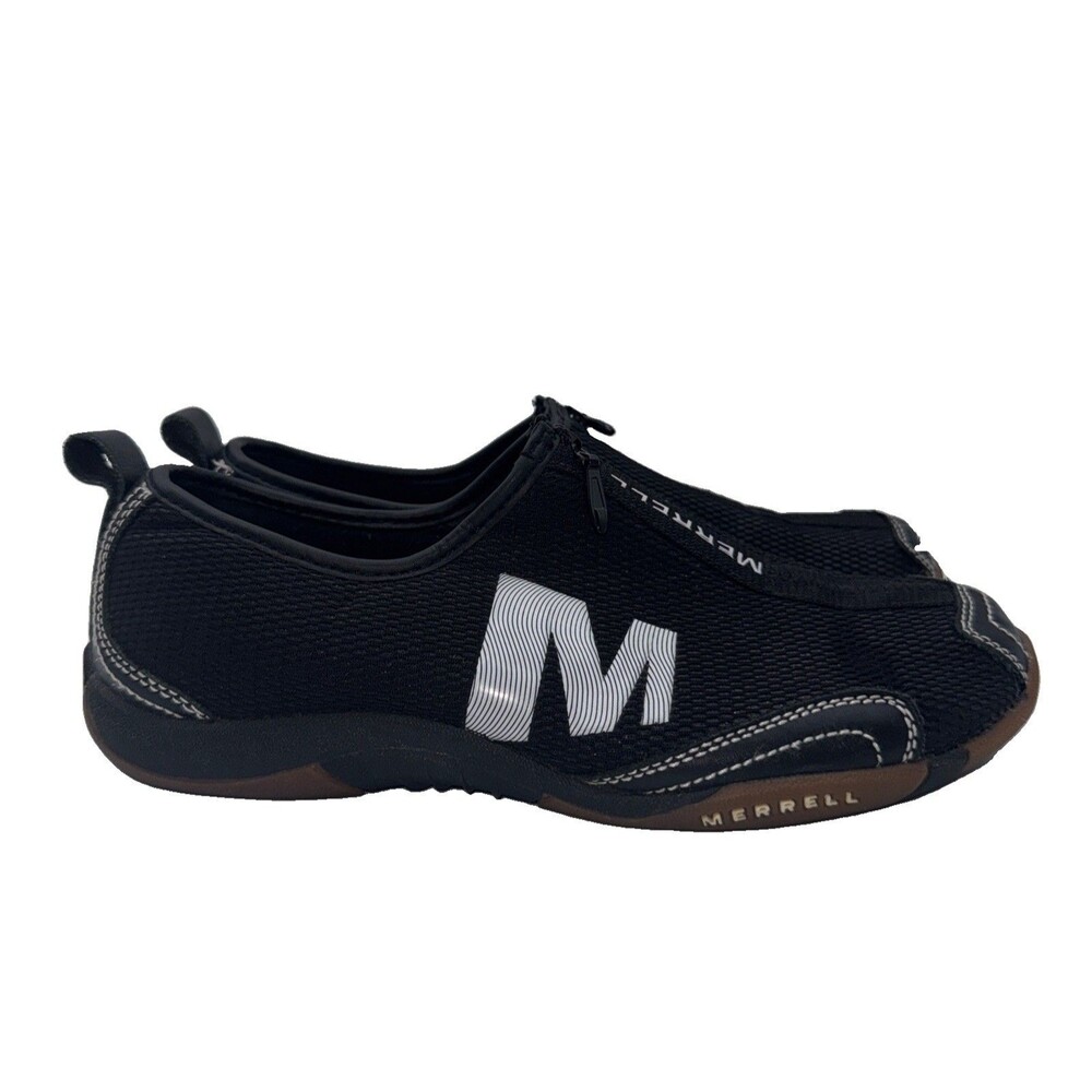 Merrell Barrado Womens Shoes Size 8 Black Trail Sneaker Mesh Zip Up Minimalist